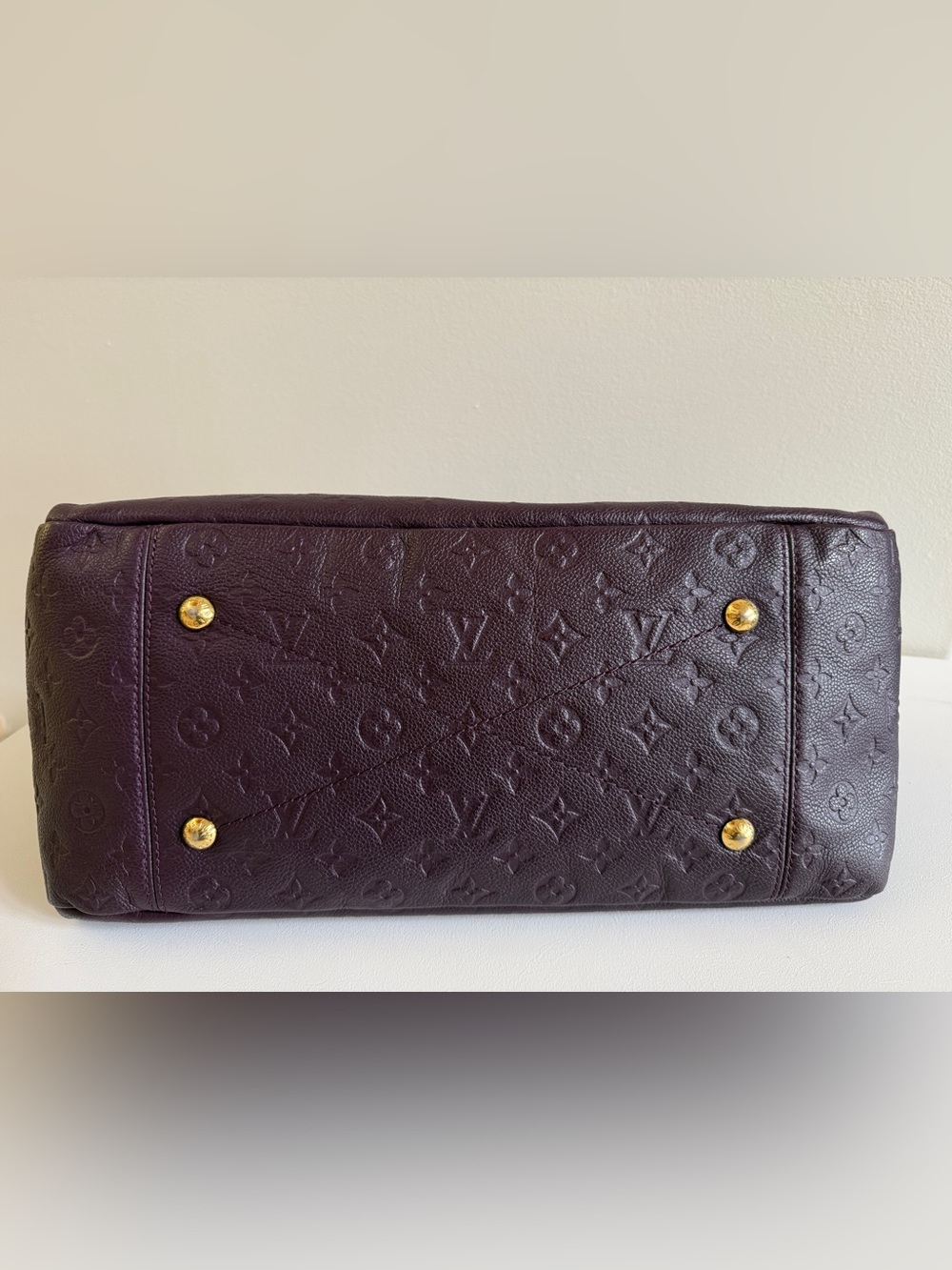 LOUIS VUITTON Artsy MM Monogram Empreinte Leather Shoulder Bag Handbag Purple - Picture 9 of 13